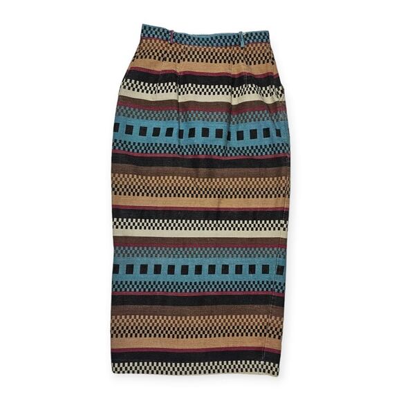 On the Verge Vintage Western Aztec Button Down Long‎ Skirt Women's Size  10 - Picture 2 of 12